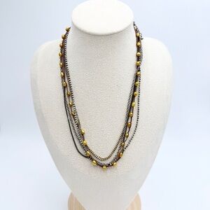 Premier Designs Multi-Strand Yellow Freshwater Pearl Chain Necklace